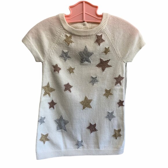 NWT Crazy 8 Metallic Star Knit Dress 6-12 Months - Picture 1 of 3